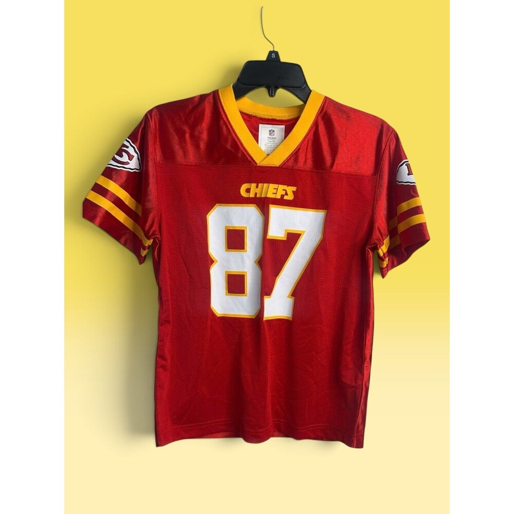 Boys Kansas City Chiefs #87 Travis Kelce NFL Jersey Size L (12/14)